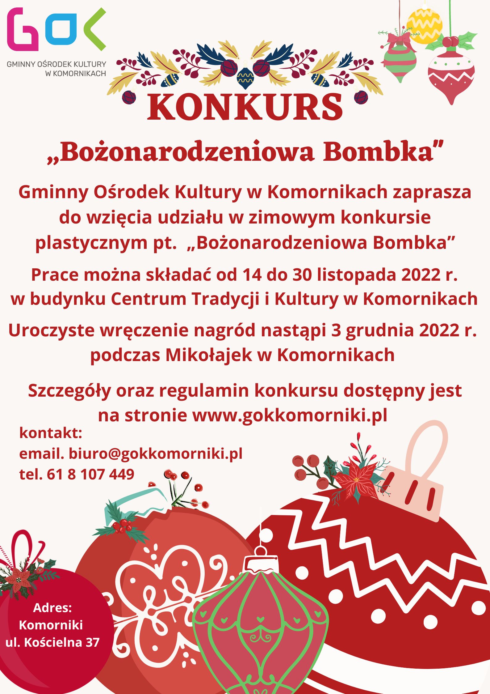 Konkurs „Bożonarodzeniowa Bombka”