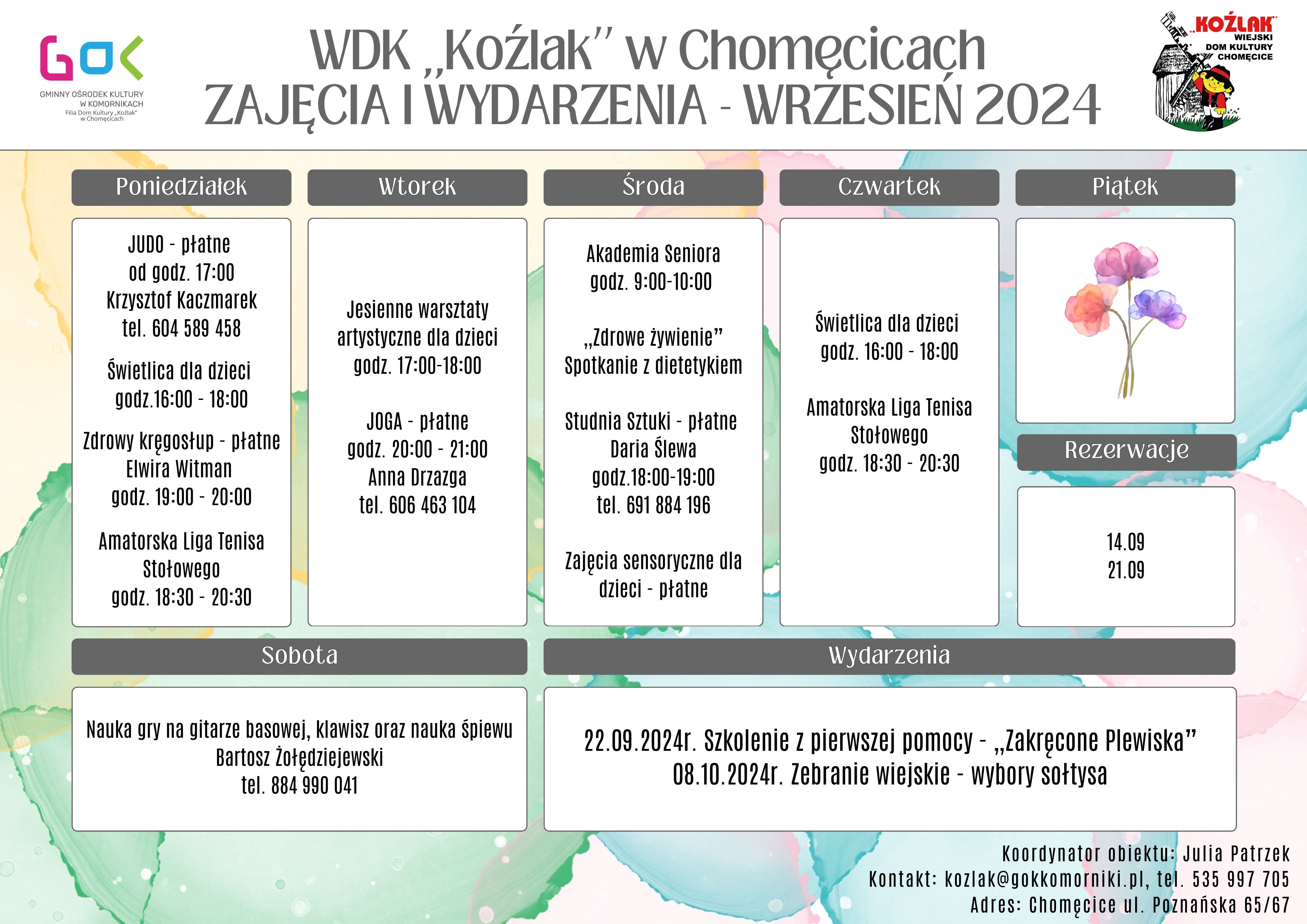 Zajęcia cyklicznie WDK Koźlak