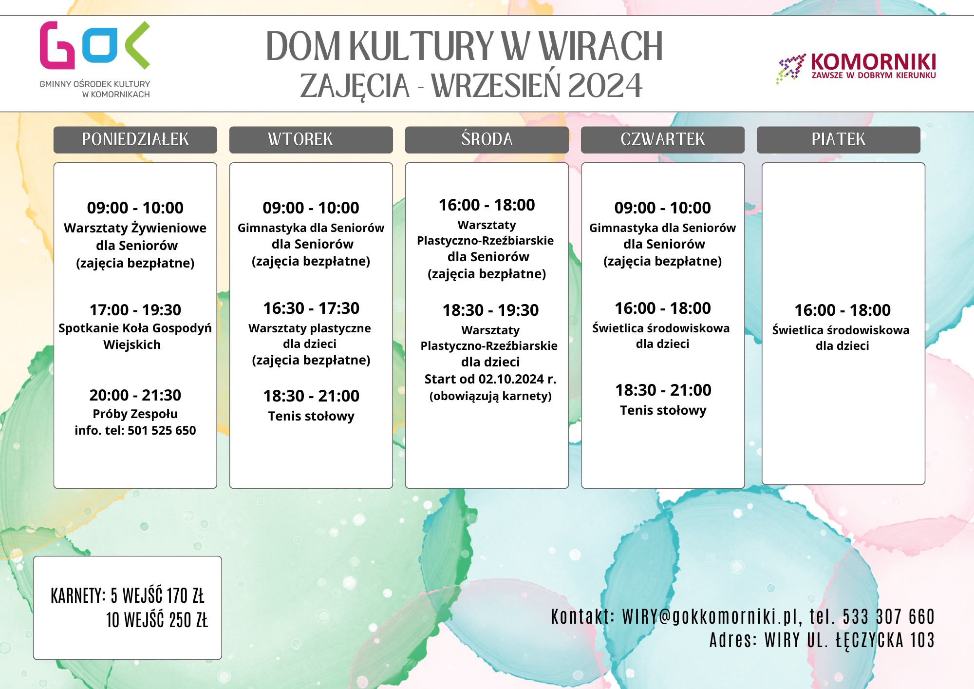 Dom kultury w Wirach zaprasza